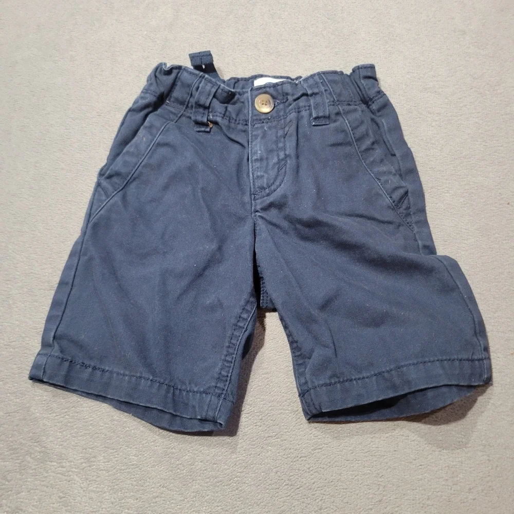 Old Navy Chino Shorts Toddler Boys 3T Navy‎ Blue Cotton Twill Adjustable Waist
